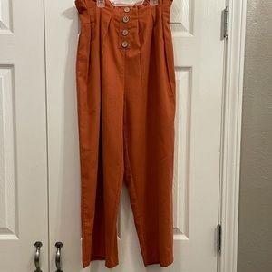 Orange wide leg  dress pants